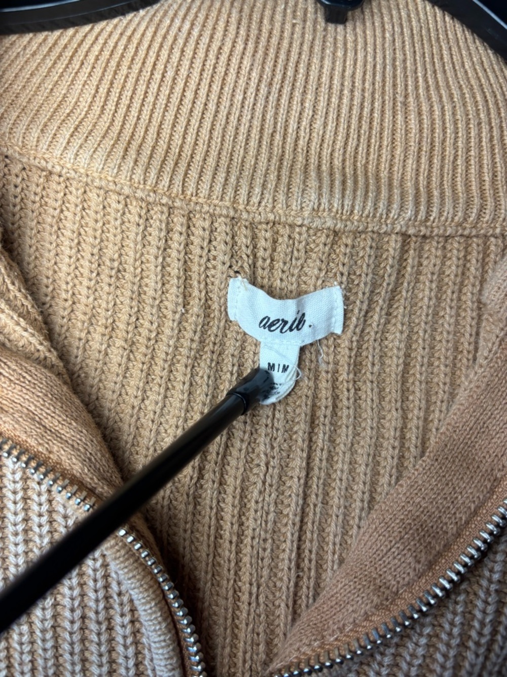 Aerie sweatshirt - tan brown quarter zip M - Picture 2 of 6